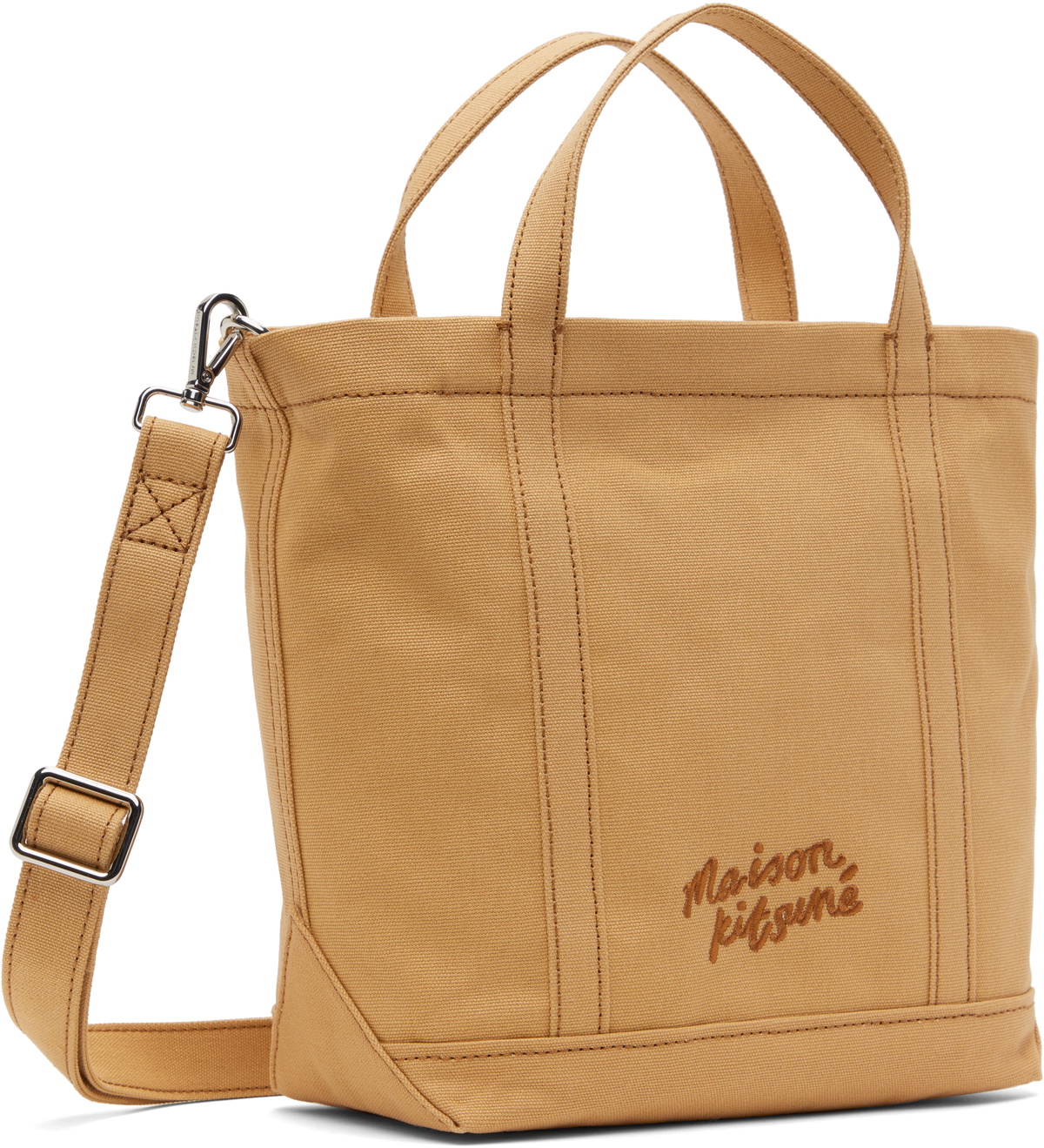 Maison Kitsuné Tan Fox Head Small Tote