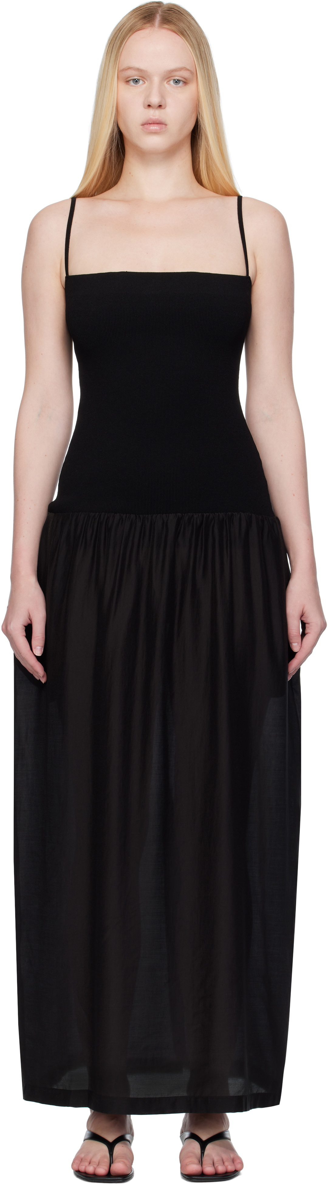 black tie dress for men Black Side Tie Knit Maxi Dress – BLANK main image 0