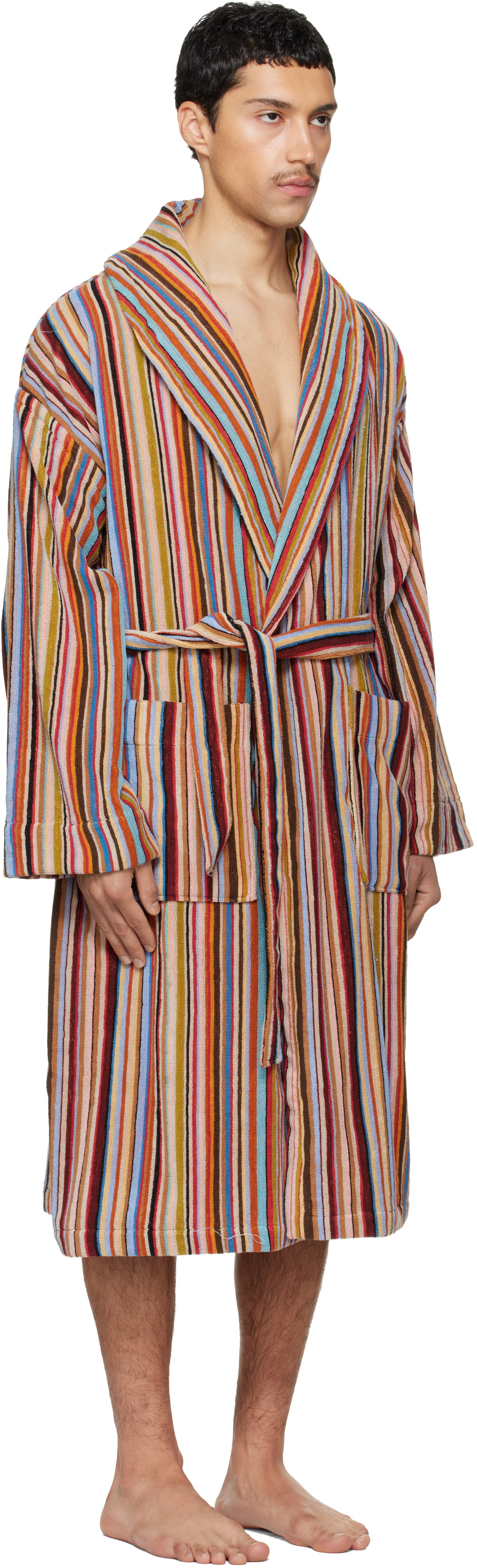 Paul Smith Multicolor 'Signature Stripe' Woven Cotton Robe
