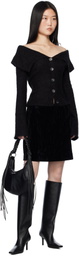 Holzweiler Black Off Shoulder Cardigan