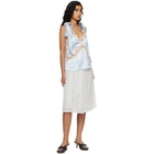 Marc Jacobs White Layered Crinkle Chiffon Midi Skirt
