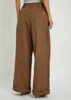 Meryll Rogge Workwear Oversized Canvas Trousers Brown