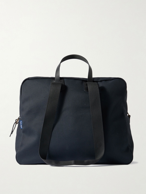 Photo: Bleu de Chauffe - Sac Voyage Leather-Trimmed Waxed Cotton-Canvas Weekend Bag - Black