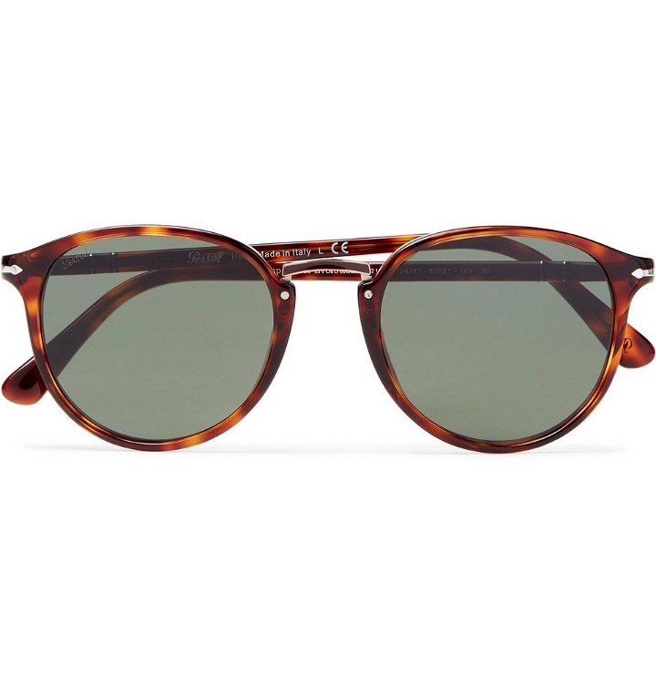 Photo: Persol - Round-Frame Tortoiseshell Acetate and Rose Gold-Tone Sunglasses - Men - Brown