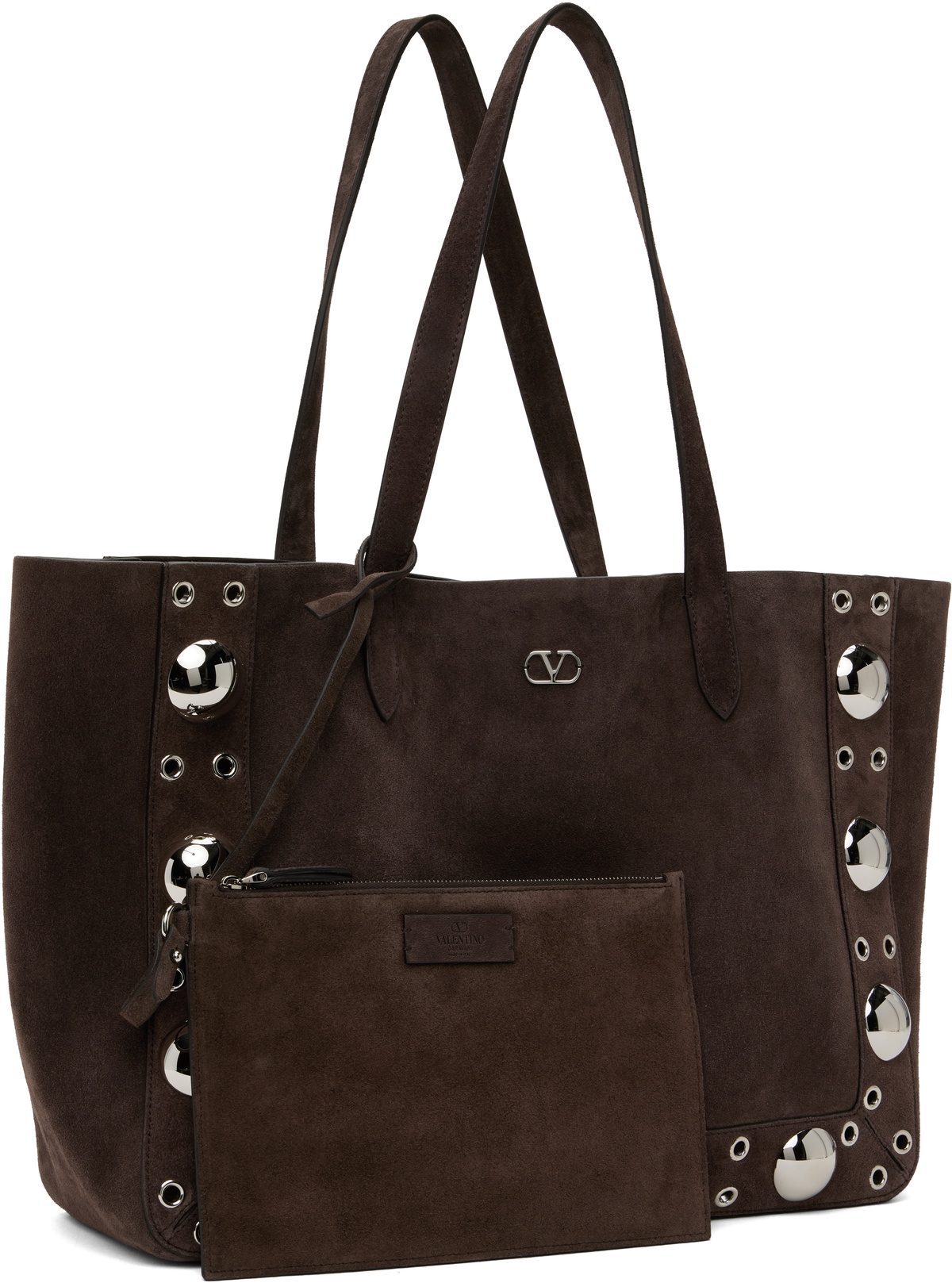 トートバッグ Valentino Garavani Brown Suede Nellcate Shopping Bag Valentino Garavani Nellcôte Large Suede Shopping Bag for Man