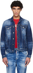 Dsquared2 Navy Medium Easy Wash Dan Denim Jacket