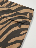 TOM FORD - Slim-Fit Mid-Length Zebra-Print Swim Shorts - Brown