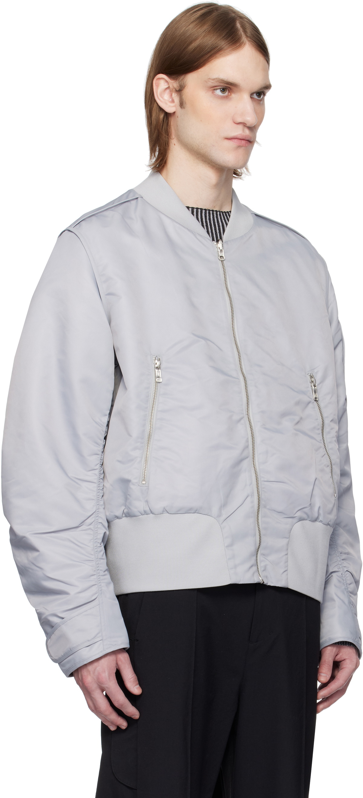 A. A. Spectrum Gray Coressen Padded Reversible Jacket