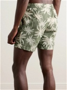 Hartford - Straight-Leg Mid-Length Printed Recycled Swim Shorts - Green