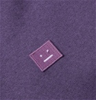 ACNE STUDIOS - Ferris Logo-Appliquéd Mélange Fleece-Back Cotton-Jersey Hoodie - Purple