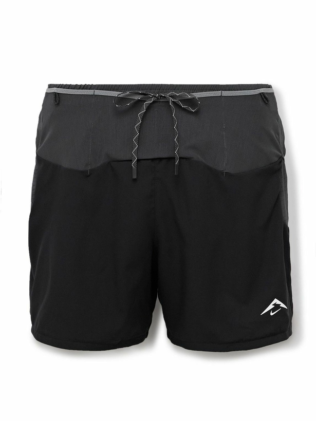 Photo: NIKE RUNNING - Trail Second Sunrise Slim-Fit Mesh-Trimmed Dri-FIT ADV Shorts - Black