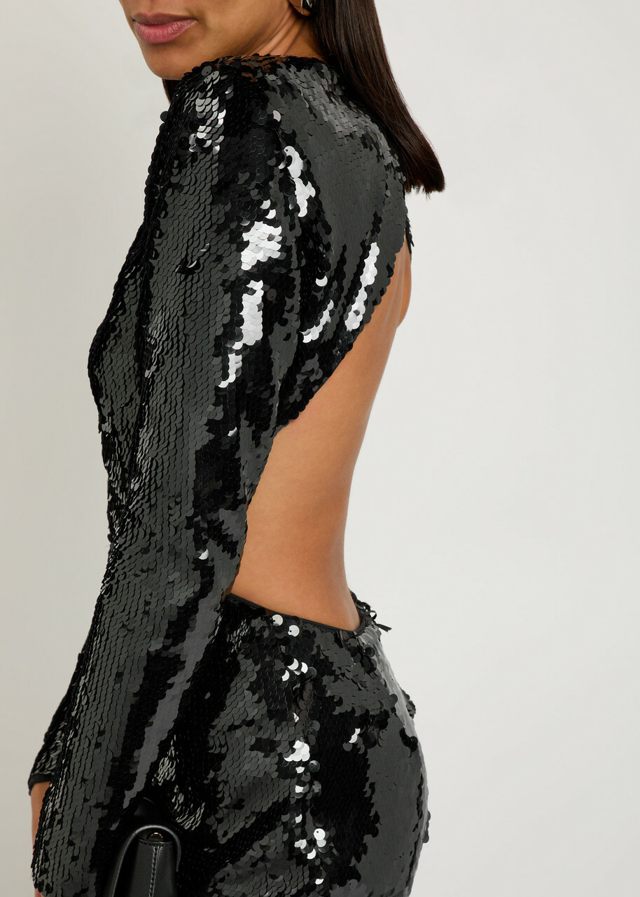 Stella Mccartney Sequin-embellished Tulle Gown Black