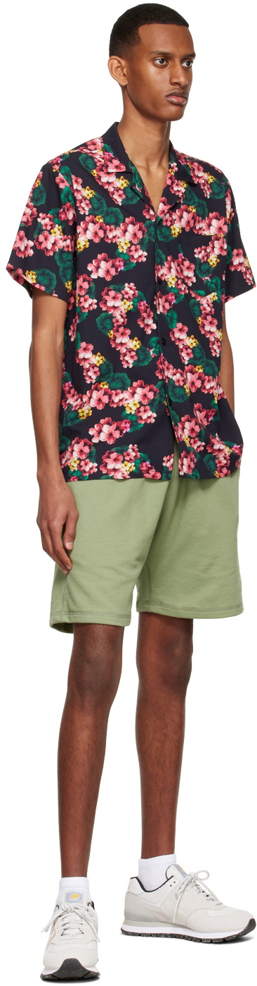 Bather Black Cotton Lei Shirt
