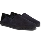 TOM FORD - Barnes Collapsible-Heel Suede and Leather Espadrilles - Midnight blue
