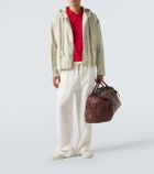 Commas Striped hooded hemp and cotton jacket