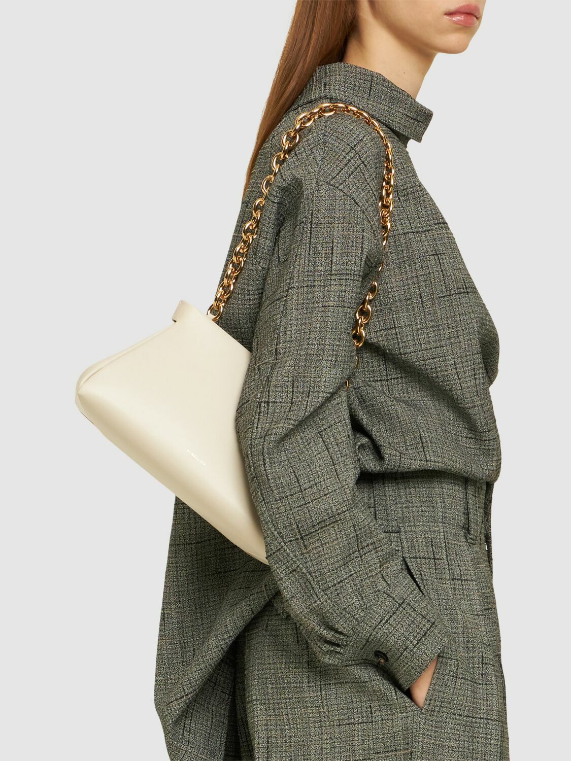 DEMELLIER Cannes Chunky Chain Leather Clutch DeMellier