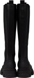 GANNI Black Stitch Cleated High Chelsea Boots