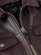 TOM FORD - Full-Grain Leather Blouson Jacket - Brown