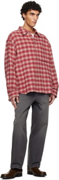 Solid Homme Red Flannel Overshirt