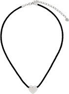 Numbering Black & Silver Heart Choker