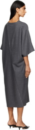 MM6 Maison Margiela Gray Raw Edge Midi Dress