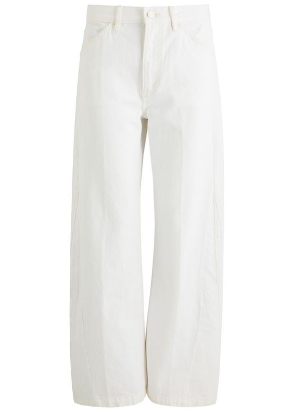 Photo: Frame Le Baggy Palazzo Wide-leg Jeans White