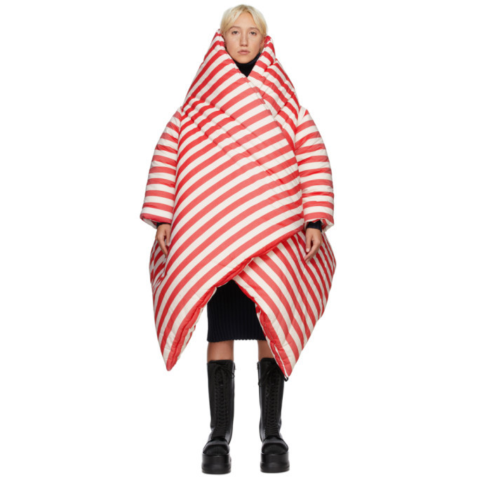 Sunnei Red Stripes Puffy Kimono Coat Sunnei