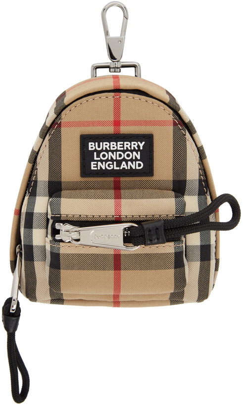 Photo: Burberry Beige Vintage Check Backpack Keychain