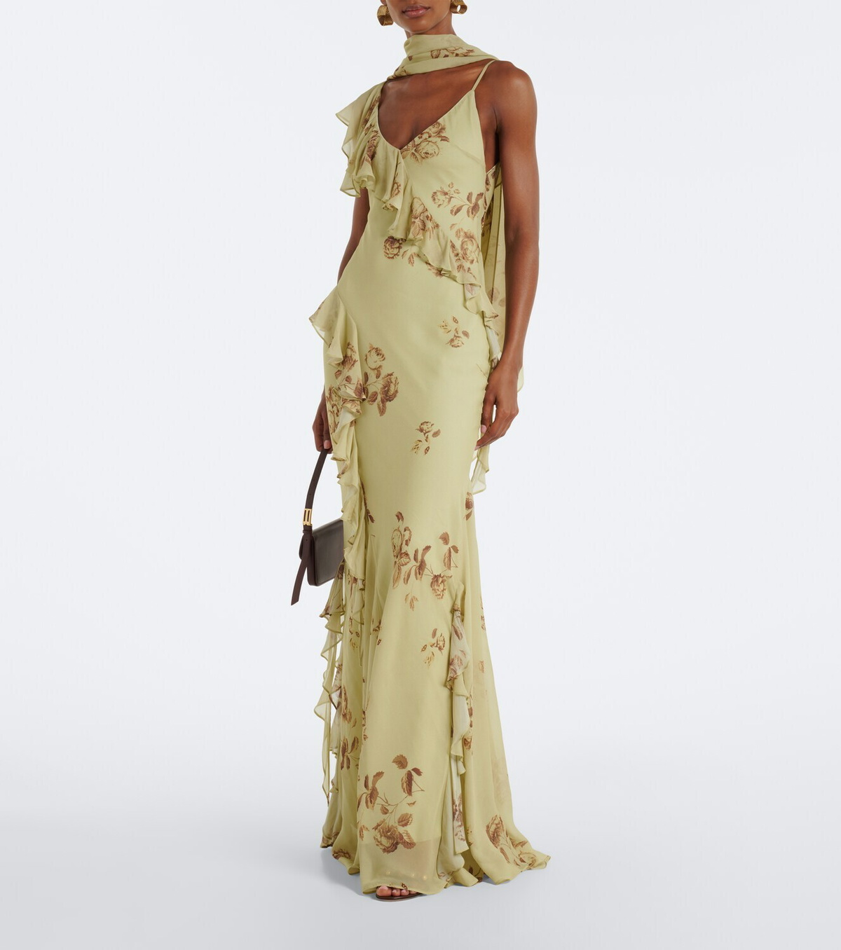 De La Vali Mayara floral georgette maxi dress