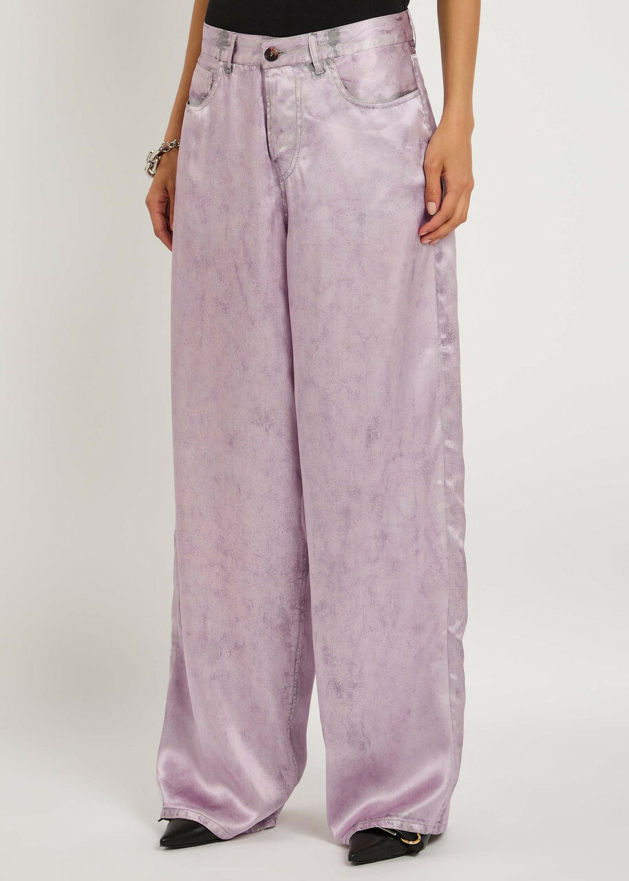 Haikure Bethany Crack Print Silk Jeans Lilac