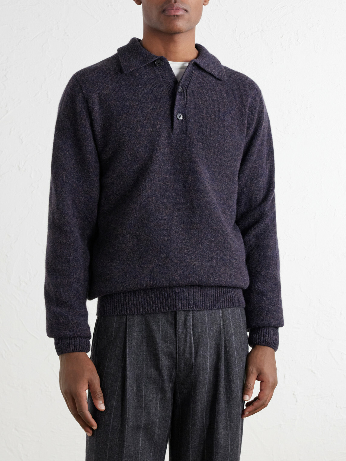 Sunspel - Wool Polo Shirt - Blue