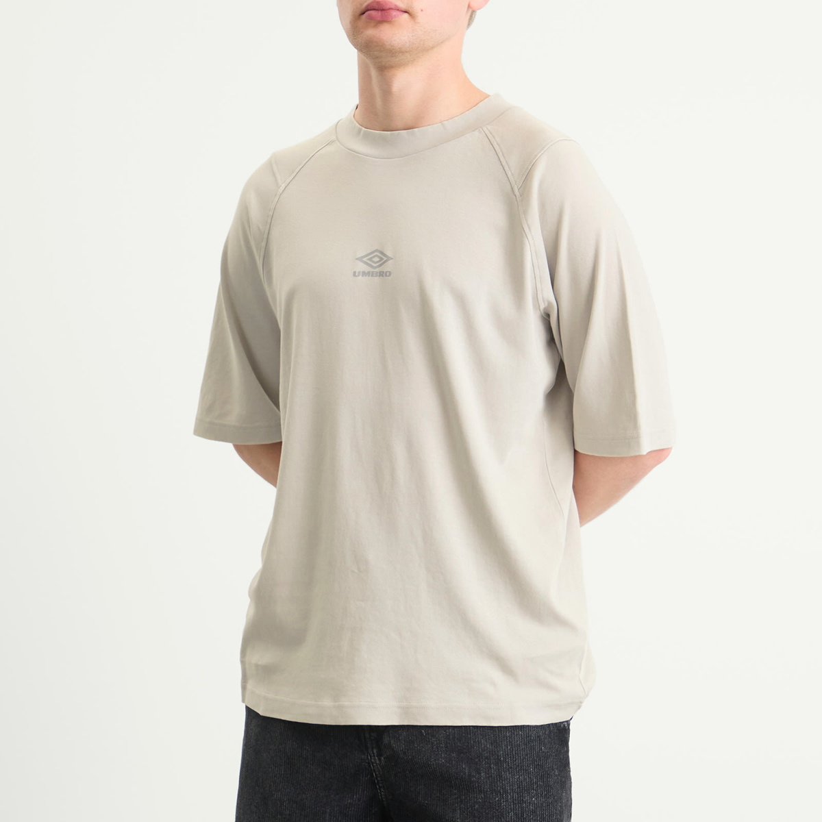 Umbro Men's Washed High Neck Boxy T-Shirt in Harbor Mist