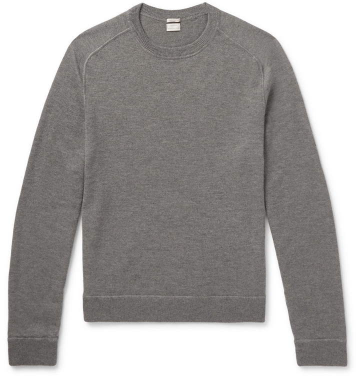 Photo: Massimo Alba - Watercolour-Dyed Mélange Loopback Cashmere Sweater - Men - Gray