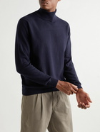 Incotex - Slim-Fit Virgin Wool and Cashmere-Blend Rollneck Sweater - Blue