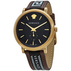 Versace V-Circle Quartz Black Dial Mens Watch VEBQ01619
