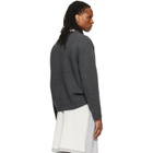 We11done Gray Logo Classic Cardigan