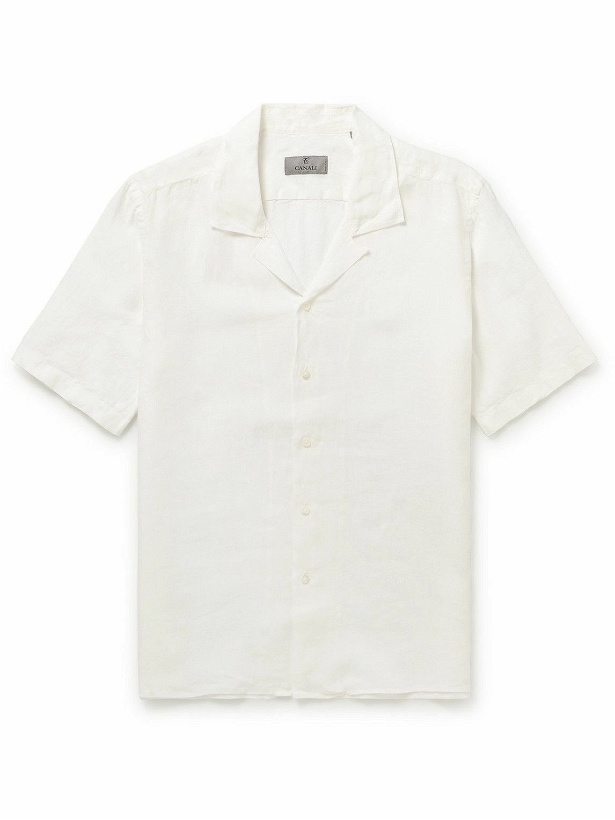 Photo: Canali - Convertible-Collar Linen Shirt - White