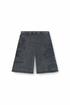 Diesel Mesh cotton sweatshorts with prints - Shorts - Man -