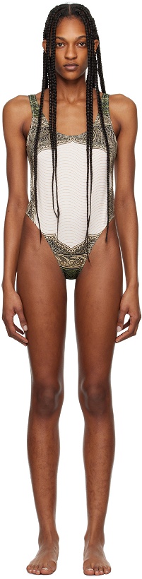 Photo: Jean Paul Gaultier Green & Off-White 'The Cartouche' Swimsuit