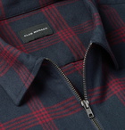 Club Monaco - Checked Cotton-Flannel Zip-Up Shirt Jacket - Burgundy