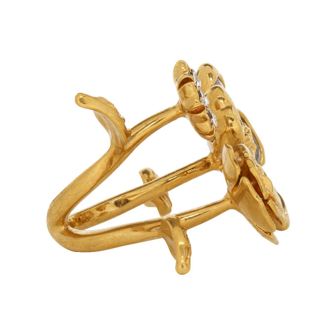 Versace Gold Flower Ring Versace