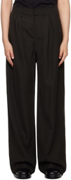 AIREI Black Pleated Trousers