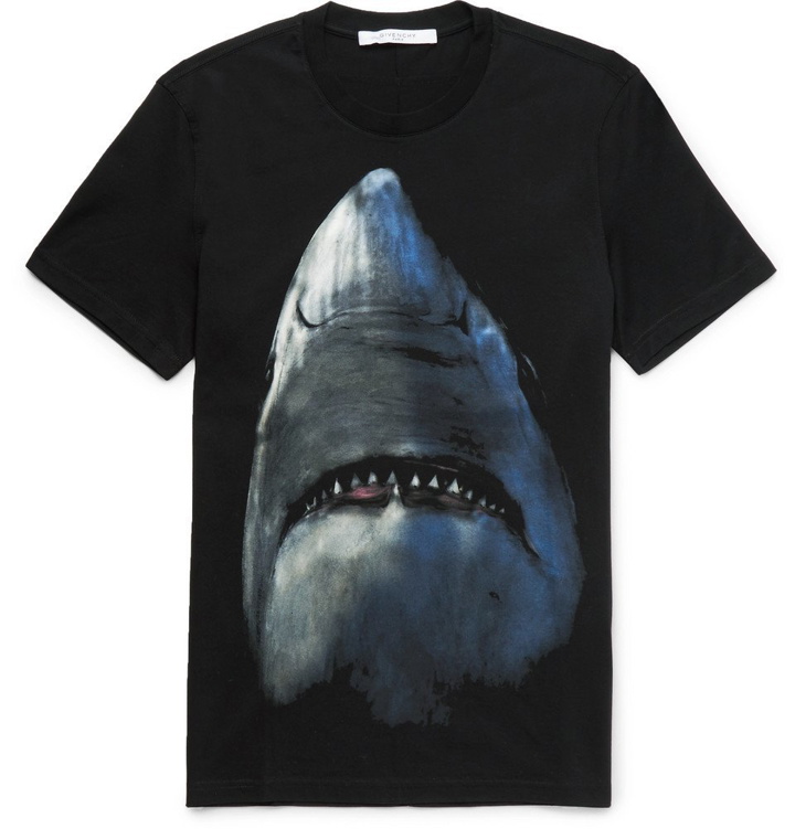 Photo: Givenchy - Cuban-Fit Shark-Print Cotton-Jersey T-Shirt - Men - Black