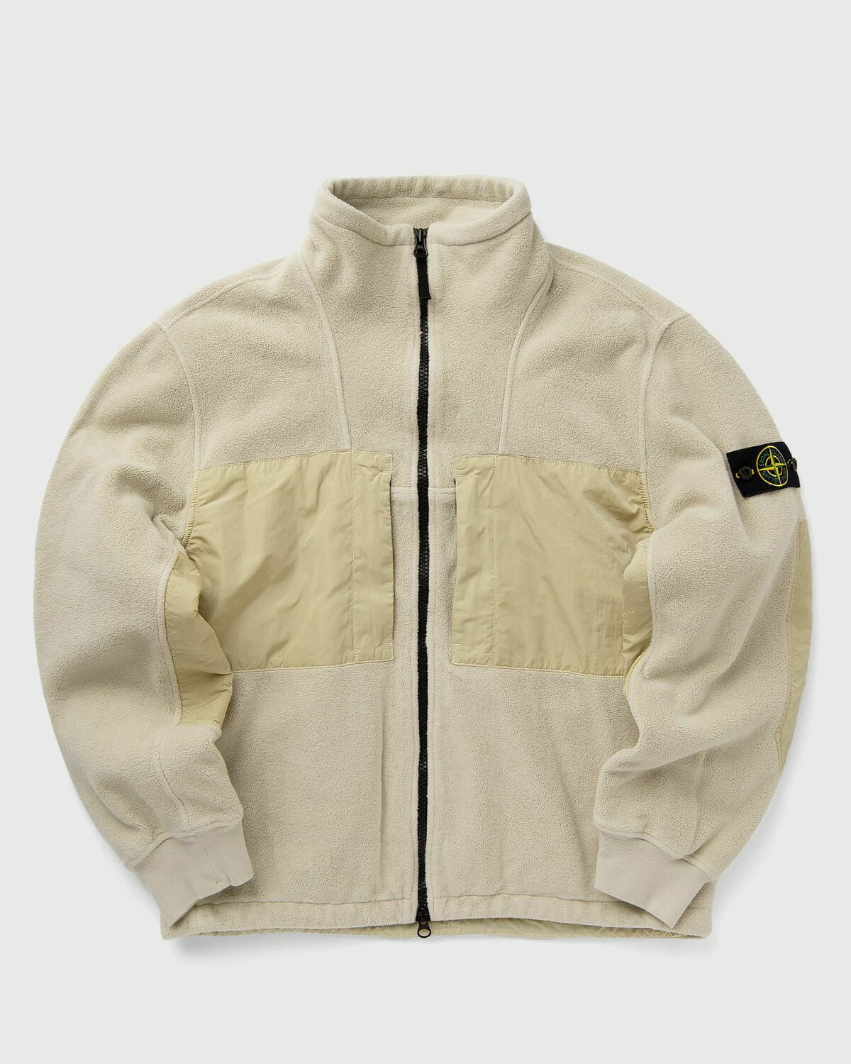 Stone Island Cotton Pile With Nylon Tc Track Top Beige Fleece