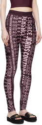 Versace Jeans Couture Purple Logomania Leggings