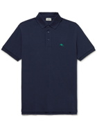 ETRO - Logo-Embroidered Cotton-Piqué Polo Shirt - Blue
