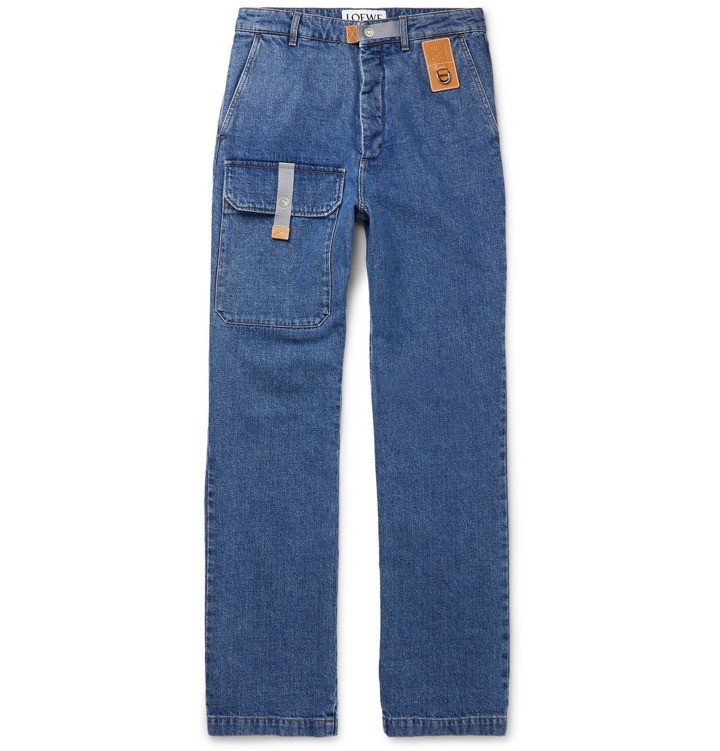Photo: Loewe - Wide-Leg Denim Cargo Jeans - Blue