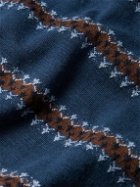 Beams Plus - Striped Cotton-Jacquard T-Shirt - Blue