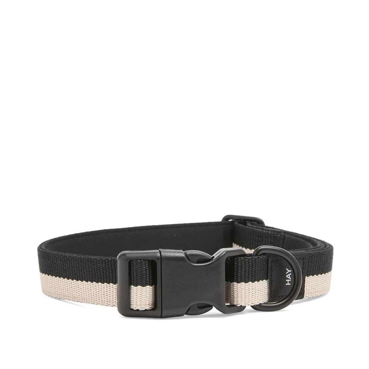 HAY Flat Dog Collar - Small/Medium in Black/White 