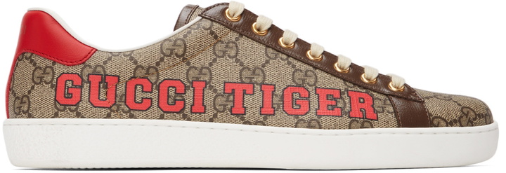 Photo: Gucci Brown 'Gucci Tiger' Ace Sneakers